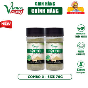 Combo 2 hủ bột tỏi Vianco hủ 70g gia vị tự nhiên nguyên chất 100% Gia Vị Việt Ấn gia vị Vianco
