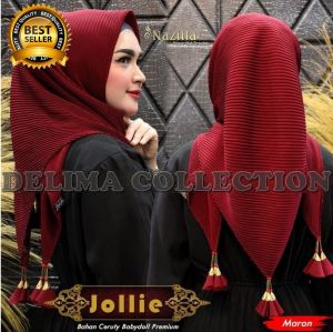 Hijab Segiempat Prisket Tassel Jambul Ronce premium