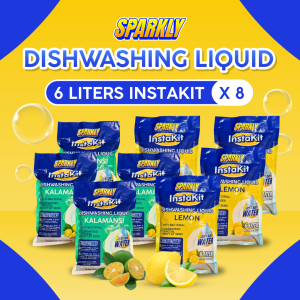 (48 LITERS yield) Sparkly INSTAKIT DIY Dishwashing Liquid Kit - JUST ADD WATER - 6 Liters Yield x 8 Bundle