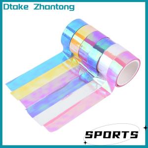 Dtake 5m Rhythmic Gymnastics Decoration Holographic Prismatic Glitter Tape Hoops Stick