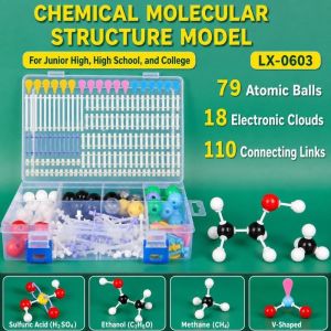 GTRBFDS Educational Chemistry Molecular Model Kit Chemistry Teaching Aid Plastic Ball and Stick Model Set Practical 3D Molecular Structure Model Student