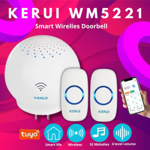 Bel Rumah Wireless Multifungsi KERUI WM5221 Tuya Smart Alarm System 2 Transmitter F53