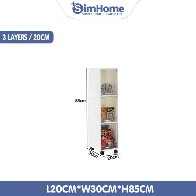 SimHome L20-25cm Slim Drawer Storage Cabinet Bathroom&Kitchen Storage Rak Waterproof Kabinet Pengaturan Multi-Function Bilik Bawah Dapur 收纳柜