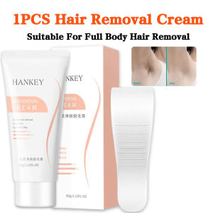 4-In-1 Painless Hair Removal Cream Bikini Hair Removal Cream Leg Hair Removal Cream Underarm Hair Removal Cream Etc. Gentle And Non-Irritating Whitening And Moisturizing To Remove Chicken Skin Reduce Dullness And No Redness 60g