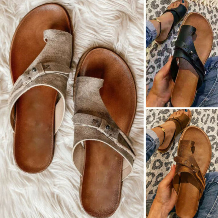 Women Slippers Orthotic Sandals Bunion Correction Flat Heel Slide