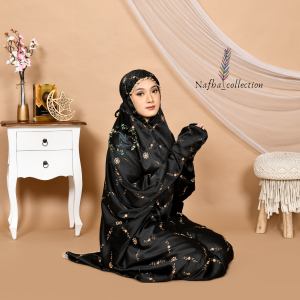NAFHA - Mukena Terusan Dewasa Sutra Bordir Ralin Melati