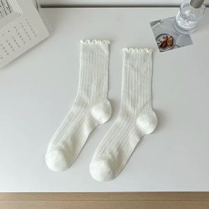Womens summer thin ballet style socks with earrings summer mesh middle tube thin gray summer lace socks