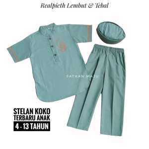 Baju Muslim Anak umur 4-13 tahun bahan tebal lembut dan tidak panas