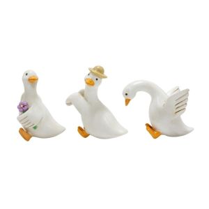 U85IS1 3PCS/SET Resin Duck Flowerpot Pendant Realistic Adorable Shape Flower Pot Decor Hanging Ornament Whimsical Style Simulated Animal Ornaments Yard Decoration