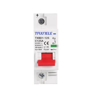 2P DC AC MCB 80A 100A 125A 600V Solar Mini Circuit Breaker Switch for PV System Overload Protection