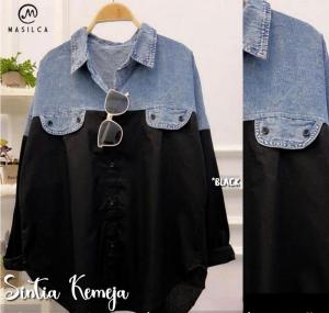 FASHION.ID90 KEMEJA KOMBINASI KATUN JEANS 678 / 9045 / 9046 / 9044 TERBARU