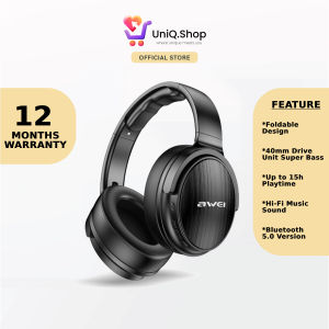 AWEI A780BL Wireless Bluetooth Headphone | Foldable Comfortable Over Ear Stereo Clean Bass Sound Gaming Earphones Earbuds