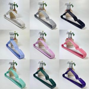 [ 12แพ็ค 120ชิ้น ] ไม้แขวนเสื้อขนาดผู้ใหญ่ แกนสแตนเลสเคลือบซิลิโคนกันลื่น กันสนิม ขนาด 40*20cm