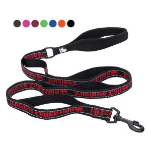 TRUELOVE Soft Padded Handle Dog Leash Heavy Duty Dog Lead 4.6ft Long with Extra 5 Traffic Handles and Reflective Threads Nylon for Safety Control Training for Small Medium Large Dog