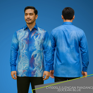 CY CY1001 KEMEJA BATIK LELAKI MALAYSIA VINTAGE SATIN / BATIK SHIRT / FORMAL WEAR / WRINKLE FREE / LONG SLEEVE