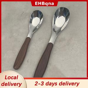 [COD]  HOT SALE Ship within 24 hours Stainless Steel Spoon With Imitation Wood Grain Handle Home Kitchen Tableware Dinnerware Dinner Dessert Rice Soup Spoons Gadgets