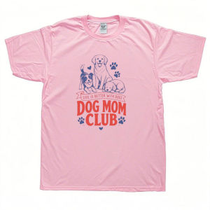 [Local Stock] HBESTY  Dog Mom Club Multiple Puppy Silhouette Paw Print Women Cotton T Shirt Pet Lover Retro Distress Light Retro Street Casual Top
