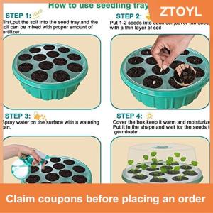 【ZTOYL】 1 khay ươm mầm thủy canh bằng nhựa ABS khay ươm hạt hình tròn 13 lỗ có nắp trong suốt dành cho cây con phụ kiện tự làm