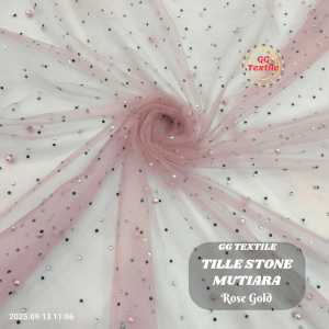 [0.5 METER] Kain Tille Stone / Tulle Stone / Tille Polos Mutiara Stone / Tille Swaroski