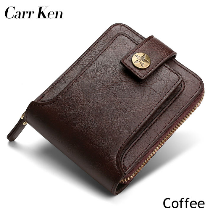 CarrKen 2022 new's Brand men's Wallet Genuine Leather Purse Male Rfid Wallet Multifunction