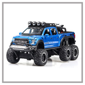 LEO 1:28 Ford Raptor F150 off-road 6*6 alloy car model diecast cars car for kids truck toys for kids toys for boys cars toys monster truck toys toy truck for kids big hot sale