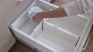 Adjustable Storage Drawer Cabinet Drawer Divider Organizer Retractable Plastic Drawer Partition Household Storage