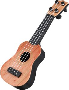 Kisangel 1 Childrens Toy Guitar Ukulele Musical Instrument Ukulele Music Toy for Boys and Girls ( Light Brown )