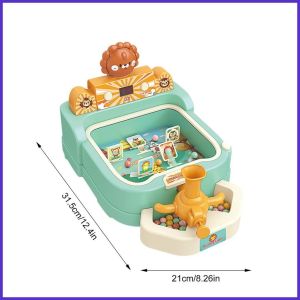 Đồ chơi bắn bóng hứng bi cỡ lớn có bảng tính điểm LCD thế hệ mới mô hình sư tử thỏ hồng có đèn nhạc vui nhộn cho bé