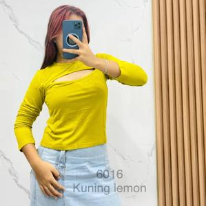 sassy long T-shirt /kaos wanita lengan panjang / baju longsleeve crop top 6016