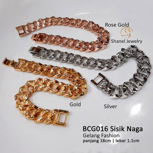 Xuping Jewelry Gelang Tangan Wanita Bracelet Sisik Naga Gold Silver Titanium Perhiasan Lapis Emas Import Fashion korea Gelang Emas Perak bcg016