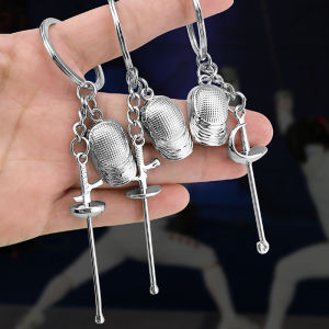 LYM Metal Fencing Keychain Games Souvenirs Decoration Pendant Handbag Charm Car Key Ring Bag Purse Pednant Fencing Fans