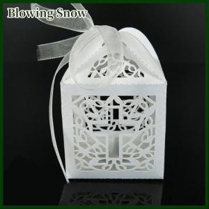Blowing 10 50 100pcs Wedding Party Favor Cross Paper Candy Gift Boxes With Ribbon