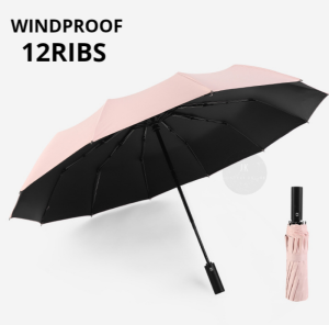 JK Fully Automatic Umbrella 12 Bone Enlargement Umbrella Folding Three Fold Umbrella Anti UV Umbrella