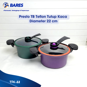 Panci Presto Micro Pressure Stainless Steel + Tutup Kaca TFK-22 Kapasitas 35L