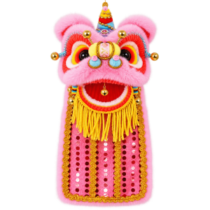 SBX346 Finished Product Lion Dance Hand Puppet Vibrant Colors Vintage Style Plush Dance Mascot Photoshoot Decor Exquisite Workmanship Awakening Lion Toy Home Display