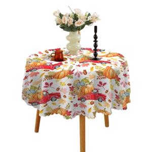 Washable and Stains Resistant 150cm Round Tablecloth for Outdoor Picnics and Holiday Decoration