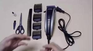 WJM Scarlett SC-167 Electric Hair Trimmer Clipper Set with Steel Cutting Blades Barber Comb