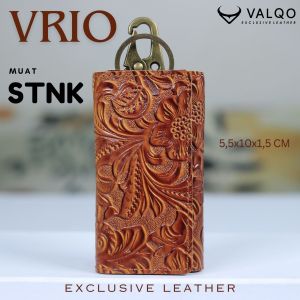 VALQO - VRIO Dompet STNK Gantungan kunci Kulit Sapi Coklat CH untuk Mobil Motor bisa COD Logo TOYOTA HONDA DAIHATSU MITSHUBISI SUZUKI Polos