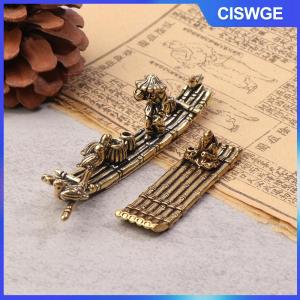 CISWGE 1 Piece Máy tính để bàn trang trí Antique Brass tre bè câu cá thuyền ngư dân nghệ thuật mô hình điêu khắc hương chủ trang trí