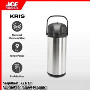 Termos Vacuum Flask 3 Ltr Krischef Termos Air Panas Original Ace Hardware