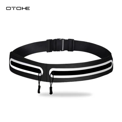 OTOHE Sports Bag Multi Functional Sports Waist Bag Adjustable Running Pouch Runners Belt Workout Waist Bag Elastic Belt Reflective Strip Slim Phone Holder Fanny Pack Waterproof Running Belt For Workout Gym Cycling