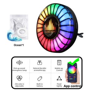 KEBIDU Car Music Rhythm Lamp Air Outlet Freshener RGB LED Strip Sound Control Atmosphere Light Car Accessories