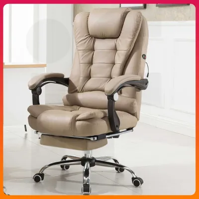 IF Office Chairs Pu Leather (Black/Khaki) Executive High Back Computer Desk Swivel Chair (Without Foot Rest/With Foot Rest)