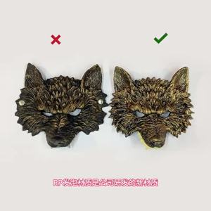 อัพเกรด RP หน้ากากหมาป่า ฮาโลวีน งานรื่นเริง นุ่ม RP โฟม 3D หน้ากากหมาป่าที่เหมือนจริงสำหรับเครื่องแต่งกายข้ามพรมแดน