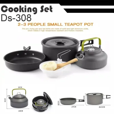 DS 308 - Cooking set teko - Alat masak camping - Nesting - Perlengkapan Outdoor