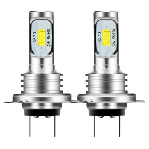H7 LED Headlight Bulb 80W CSP 3570 2SMD 6000K High Brightness Decoder Fog Light for Car and Motorcycle