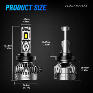 Novsight 2-Pack N95 H4/H7/H11/9005/9006 130W LED Headlight Bulbs 6500K White 30000LM High Brightness Waterproof for Cars