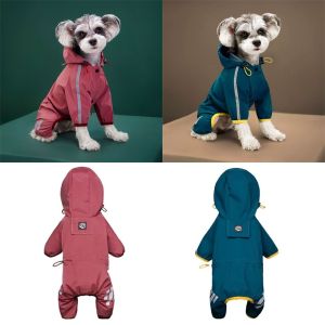 NALANILI Reflective Dog Raincoat Lightweight Waterproof Dogs Overalls Breathable Hooded Jumpsuit Raincoat for Small Medium Dogs