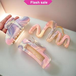 SHENHAO2🎀 Phụ Nữ Tóc Claw Sóng Hình Dạng Gradient Màu Chống Trượt Mạnh Mẽ Claw Mịn Trọng Lượng Nhẹ Chống-Phá vỡ Tóc Cố Định Công Cụ Tóc