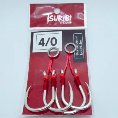 Tsuribi Double Jigging Vertical Jig Hooks Assist Slow Fall Size 4/0 2cm 1pack
